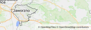 Mapa z zaznaczonym Jaworznem