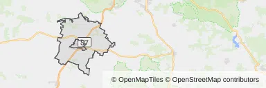 Mapa z zaznaczonym Jędrzejowem