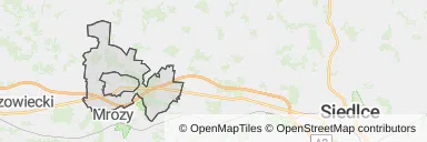 Mapa z zaznaczonym Kałuszynem