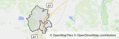 Mapa z zaznaczonym Kamieńskiem