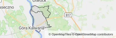 Mapa z zaznaczonym Karczewem