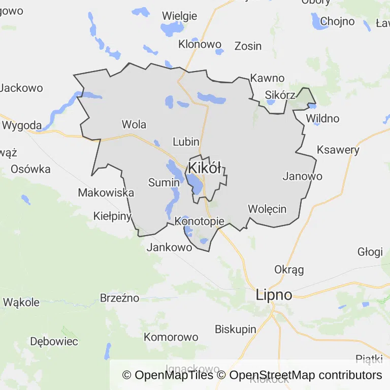 Mapa z zaznaczonym Kikole