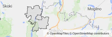 Mapa z zaznaczonym Kłeckiem