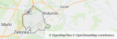Mapa z zaznaczoną Kobyłką