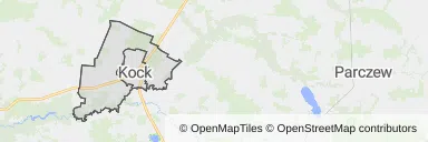 Mapa z zaznaczonym Kockiem