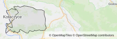 Mapa z zaznaczonymi Kołaczycami