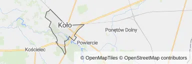 Mapa z zaznaczonym Kole