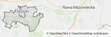 Mapa z zaznaczonym Koluszkami