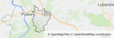 Mapa z zaznaczoną Końskowoli