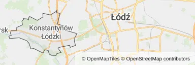 Mapa z zaznaczonym Konstantynowie Łódzkim