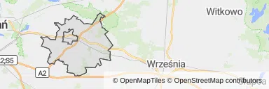 Mapa z zaznaczonym Kostrzynem