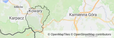 Mapa z zaznaczonym Kowarami