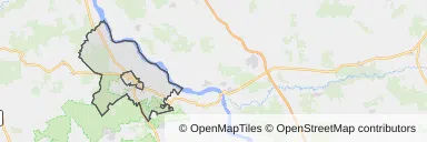 Mapa z zaznaczonymi Kozienicami