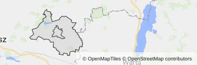 Mapa z zaznaczonym Koźminkiem