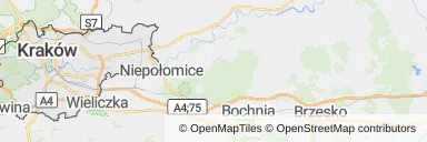 Mapa z zaznaczonym Krakowem