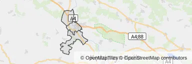 Mapa z zaznaczonymi Krapkowicami