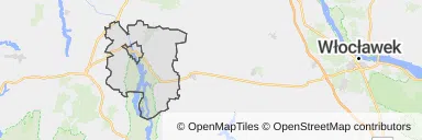 Mapa z zaznaczonym Kruszwicy