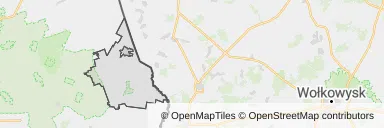 Mapa z zaznaczonym Krynkami