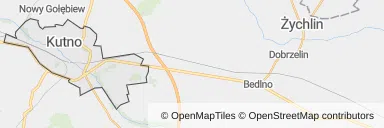 Mapa z zaznaczonym Kutnem