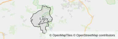 Mapa z zaznaczonym Łapami