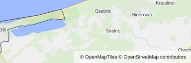 Mapa z zaznaczoną Łebem