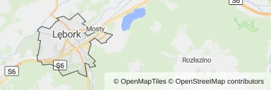 Mapa z zaznaczonym Lęborkiem