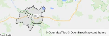 Mapa z zaznaczoną Łęcznej