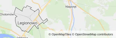Mapa z zaznaczonym Legionowem
