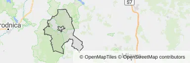 Mapa z zaznaczonym Lidzbarkiem