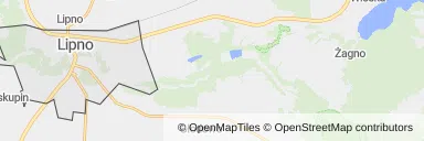 Mapa z zaznaczonym Lipnem