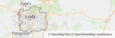 Mapa z zaznaczoną Łodzią