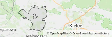 Mapa z zaznaczonym Łopusznem