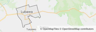Mapa z zaznaczoną Lubawem