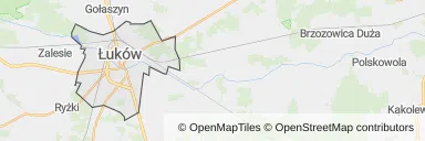 Mapa z zaznaczonym Łukowem