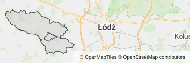 Mapa z zaznaczonym Lutomierskiem