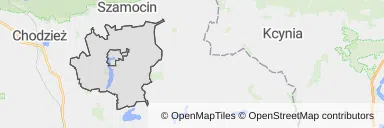 Mapa z zaznaczonym Margoninem