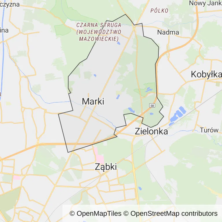 Mapa z zaznaczonym Markami