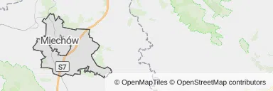 Mapa z zaznaczonym Miechowem