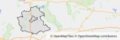 Mapa z zaznaczonym Międzyrzeczem