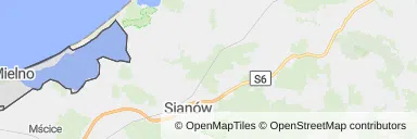 Mapa z zaznaczonym Mielnem