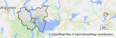 Mapa z zaznaczonym Mikołajkami