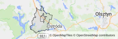 Mapa z zaznaczonym Miłomłynem