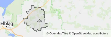 Mapa z zaznaczonym Młynarami