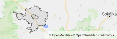 Mapa z zaznaczonym Mońkami