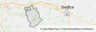 Mapa z zaznaczonym Mrozami