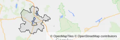 Mapa z zaznaczonym Myśliborzem