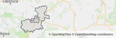 Mapa z zaznaczonym Namysłowem