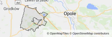 Mapa z zaznaczonym Niemodlinem