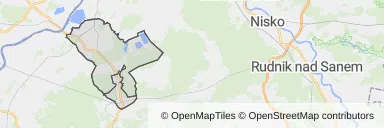 Mapa z zaznaczoną Nowej Dębem