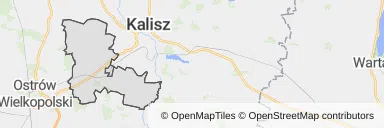 Mapa z zaznaczonymi Nowych Skalmierzycami